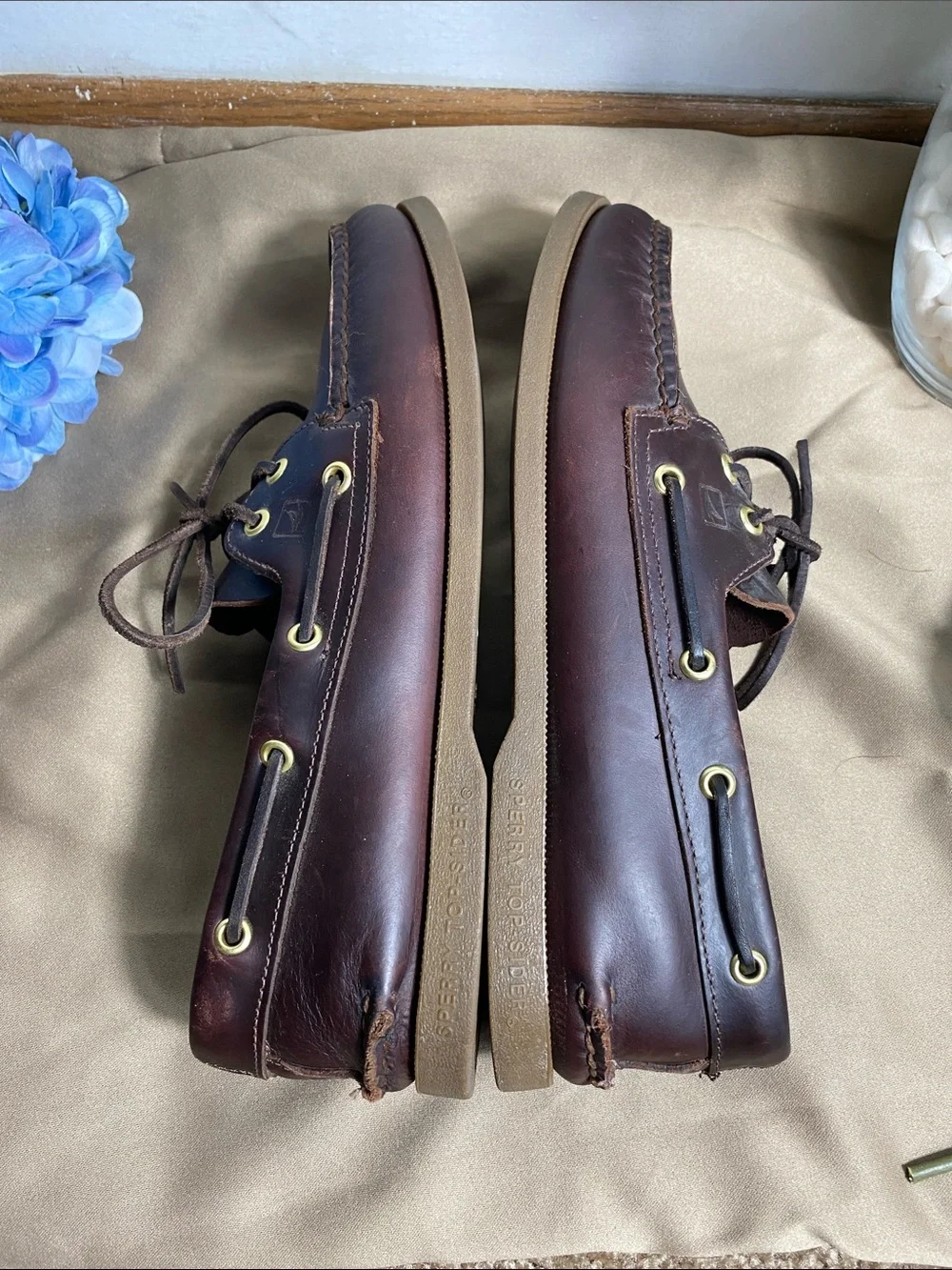 Sperry Top-Sider Mens A/O Boat Shoes 0195214 Medium Brown Leather Size 10M